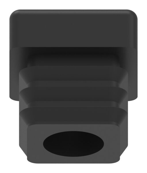 Kunststoffkappe für Quadratrohr 25x25mm mit Wandstärke 2,0mm, mit M8 Gewinde, schwarz
