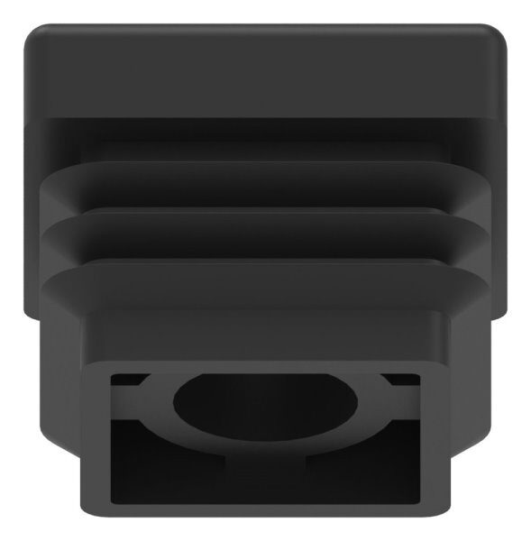 Kunststoffkappe für Quadratrohr 30x30mm mit Wandstärke 2,0mm, mit M10 Gewinde, schwarz
