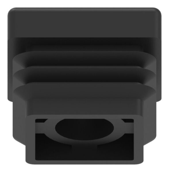 Kunststoffkappe für Quadratrohr 30x30mm mit Wandstärke 2,0mm, mit M8 Gewinde, schwarz