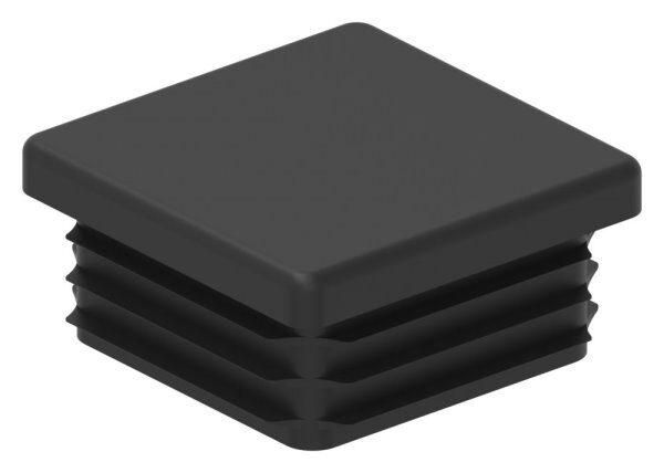 Kunststoffkappe für Quadratrohr 40x40mm mit Wandstärke 1,5 - 2,0mm, schwarz