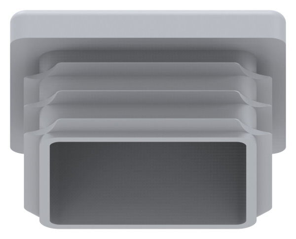 Kunststoffkappe für Quadratrohr 40x40mm mit Wandstärke 3,0mm, grau