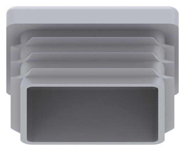 Kunststoffkappe für Quadratrohr 40x40mm mit Wandstärke 1,5 - 2,0mm, grau