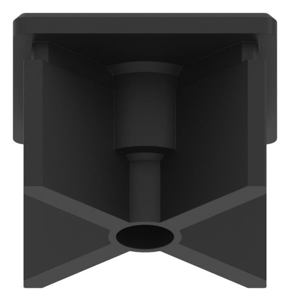 Kunststoffkappe für Quadratrohr 50x50mm mit Wandstärke 2,0mm, mit M10 Gewinde, schwarz