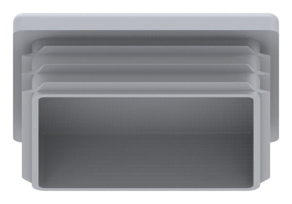 Kunststoffkappe für Quadratrohr 60x60mm mit Wandstärke 3,0mm, grau