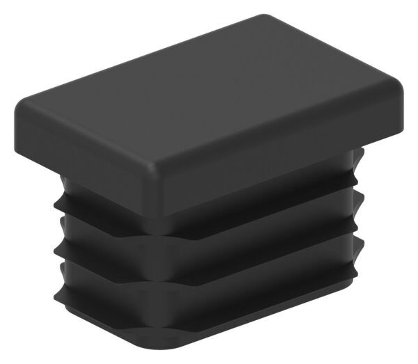 Kunststoffkappe für Rechteckrohr 30x20mm mit Wandstärke 1,5 - 2,0mm, schwarz