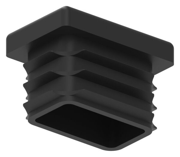Kunststoffkappe für Rechteckrohr 30x20mm mit Wandstärke 1,5 - 2,0mm, schwarz