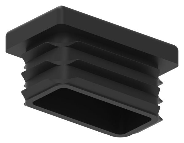 Kunststoffkappe für Rechteckrohr 35x20mm mit Wandstärke 1,5 - 2,0mm, schwarz