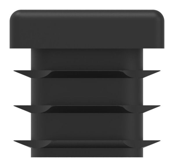 Kunststoffkappe für Rechteckrohr 40x20mm mit Wandstärke 1,0 - 3,0mm, schwarz