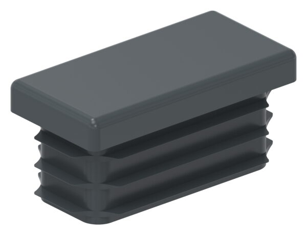Kunststoffkappe für Rechteckrohr 40x20mm mit Wandstärke 1,0 - 3,0mm, RAL 7016