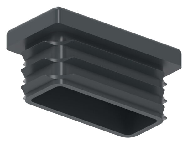 Kunststoffkappe für Rechteckrohr 40x20mm mit Wandstärke 1,0 - 3,0mm, RAL 7016