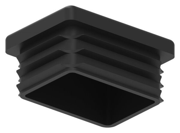 Kunststoffkappe für Rechteckrohr 40x30mm mit Wandstärke 1,5 - 2,0mm, schwarz