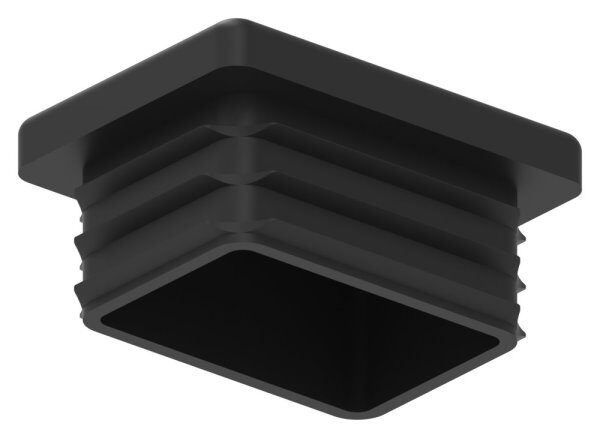 Kunststoffkappe für Rechteckrohr 40x30mm mit Wandstärke 3,0mm, schwarz