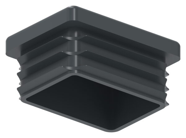 Kunststoffkappe für Rechteckrohr 40x30mm mit Wandstärke 1,0 - 3,0mm, RAL 7016