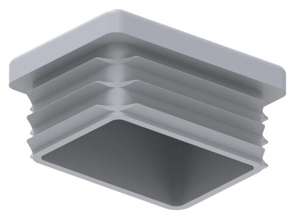 Kunststoffkappe für Rechteckrohr 40x30mm mit Wandstärke 1,0 - 3,0mm, grau