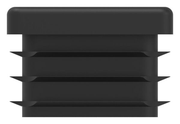Kunststoffkappe für Rechteckrohr 50x30mm mit Wandstärke 1,5 - 2,0mm, schwarz
