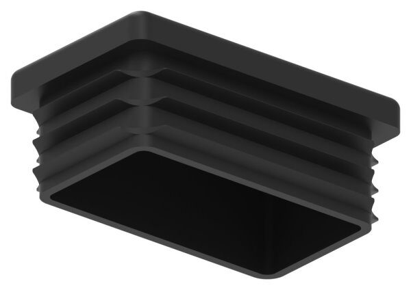 Kunststoffkappe für Rechteckrohr 50x30mm mit Wandstärke 1,5 - 2,0mm, schwarz