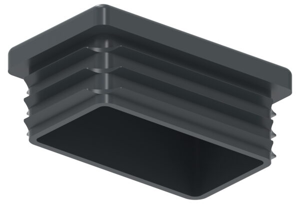 Kunststoffkappe für Rechteckrohr 50x30mm mit Wandstärke 1,5 - 2,0mm, RAL 7016