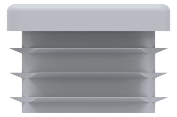 Kunststoffkappe für Rechteckrohr 50x30mm mit Wandstärke 1,5 - 2,0mm, grau