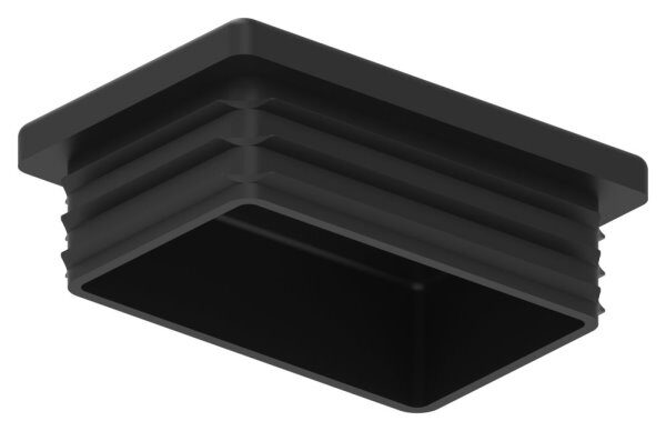 Kunststoffkappe für Rechteckrohr 60x40mm mit Wandstärke 3,0mm, schwarz