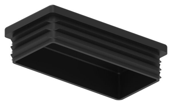 Kunststoffkappe für Rechteckrohr 80x40mm mit Wandstärke 1,0 - 3,0mm, schwarz