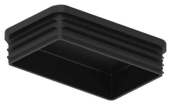 Kunststoffkappe für Rechteckrohr 80x50mm mit Wandstärke 2,0 - 4,0mm, schwarz