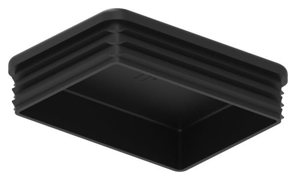 Kunststoffkappe für Rechteckrohr 80x60mm mit Wandstärke 2,5 - 3,0mm, schwarz