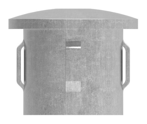 Stahleinschlagkappe, leicht gewölbt, für Rohr 33,7mm, Wandstärke: 2,5 - 2,9mm, mit Innengewinde M8