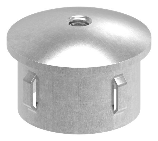 Stahleinschlagkappe, leicht gewölbt, für Rohr 48,3mm, Wandstärke: 1,8 - 2,2mm, mit Innengewinde M8