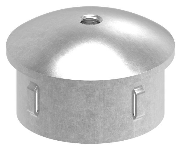 Stahleinschlagkappe, leicht gewölbt, für Rohr 60,3mm, Wandstärke: 2,5 - 2,9mm, mit Innengewinde M8