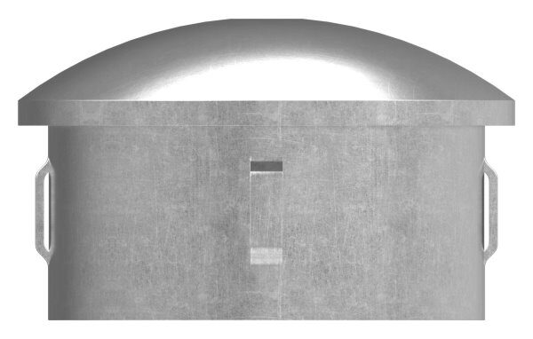Stahleinschlagkappe, leicht gewölbt, für Rohr 60,3mm, Wandstärke: 2,5 - 2,9mm, mit Innengewinde M8