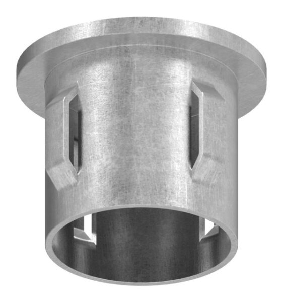 Stahleinschlagkappe, flach, für Rohr 33,7mm, Wandstärke: 1,8 - 2,2mm, mit Innengewinde M8