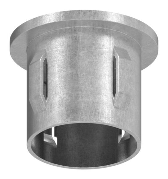 Stahleinschlagkappe, flach, für Rohr 33,7mm, Wandstärke: 2,5 - 2,9mm, mit Innengewinde M8