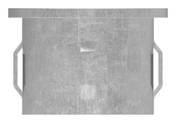 Stahleinschlagkappe, flach, für Rohr 42,4mm, Wandstärke: 1,8 - 2,2mm, mit Innengewinde M8