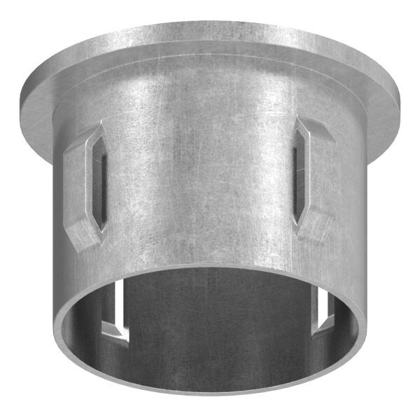 Stahleinschlagkappe, flach, für Rohr 42,4mm, Wandstärke: 1,8 - 2,2mm, mit Innengewinde M8