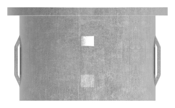 Stahleinschlagkappe, flach, für Rohr 48,3mm, Wandstärke: 2,5 - 2,9mm, mit Innengewinde M8
