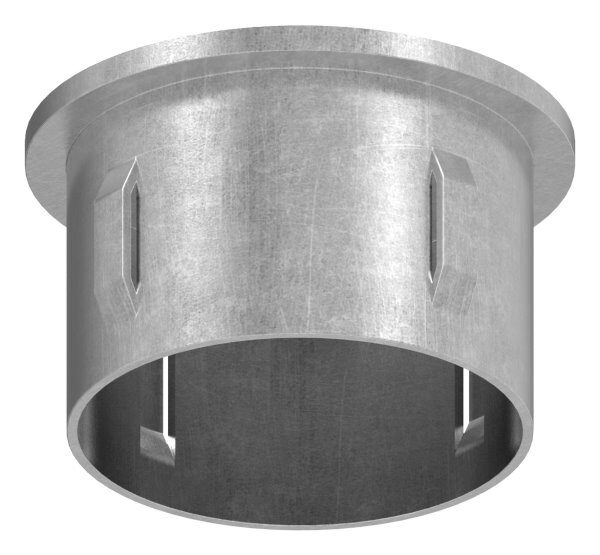 Stahleinschlagkappe, flach, für Rohr 48,3mm, Wandstärke: 2,5 - 2,9mm, mit Innengewinde M8