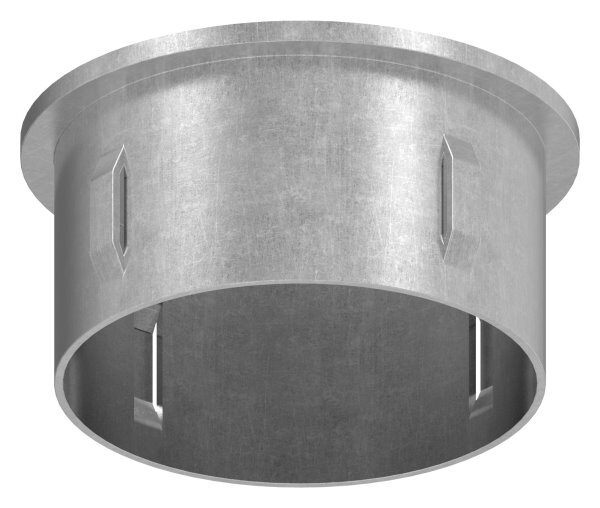 Stahleinschlagkappe, flach, für Rohr 60,3mm, Wandstärke: 2,5 - 2,9mm, mit Innengewinde M8