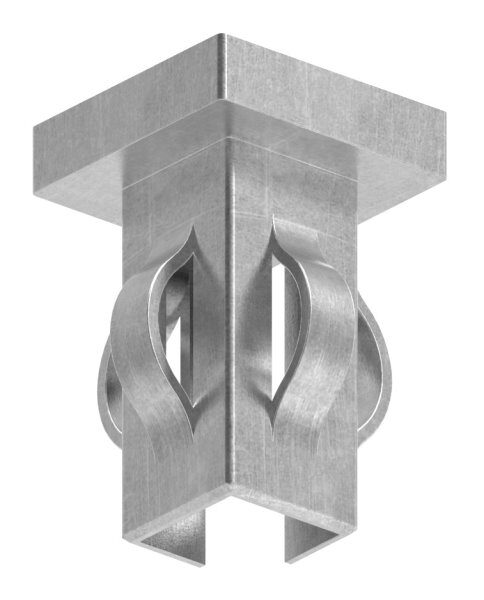 Stahleinschlagkappe, flach, für Quadratrohr 20x20mm, Wandstärke 1,5 - 2,0mm