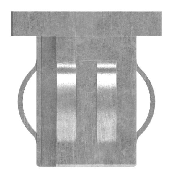 Stahleinschlagkappe, flach, für Quadratrohr 30x30mm, Wandstärke 2,0 - 3,0mm