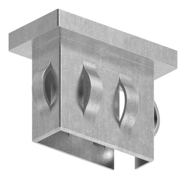 Stahleinschlagkappe, flach, für, Rechteckrohr 40x20mm, Wandstärke 1,5 - 2,0mm