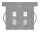 Stahleinschlagkappe, flach, für, Rechteckrohr 40x20mm, Wandstärke 1,5 - 2,0mm, mit Innengewinde M8