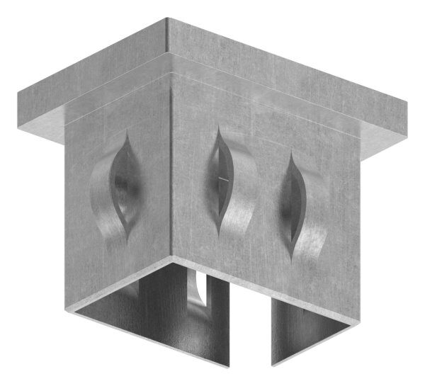 Stahleinschlagkappe, flach, für, Rechteckrohr 40x30mm, Wandstärke 2,0 - 3,0mm