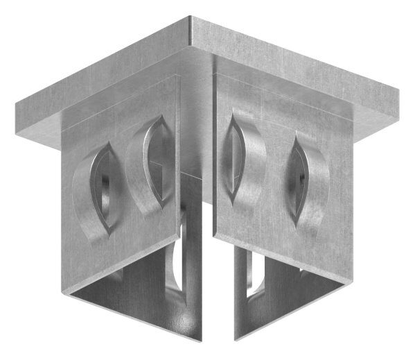 Stahleinschlagkappe, flach, für Quadratrohr 40x40mm, Wandstärke 2,0 - 3,0mm