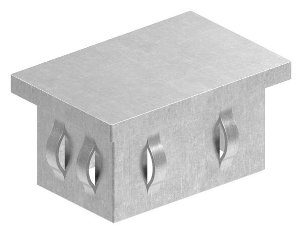 Stahleinschlagkappe, flach, für, Rechteckrohr 60x40mm, Wandstärke 2,0 - 3,0mm