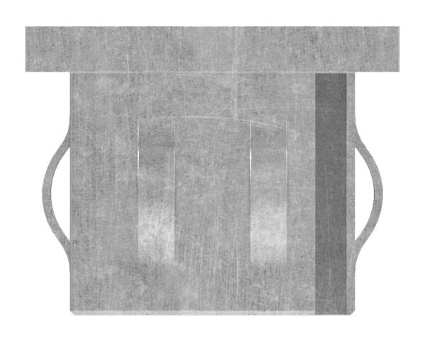 Stahleinschlagkappe, flach, für, Rechteckrohr 60x40mm, Wandstärke 2,0 - 3,0mm