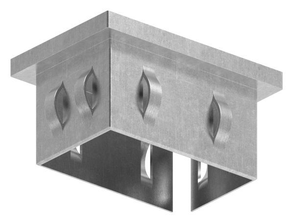 Stahleinschlagkappe, flach, für, Rechteckrohr 60x40mm, Wandstärke 2,0 - 3,0mm