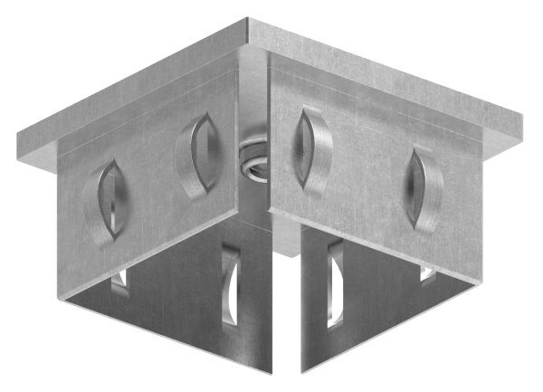Stahleinschlagkappe, flach, für Quadratrohr 60x60mm, Wandstärke 2,0 - 3,0mm, mit Innengewinde M8