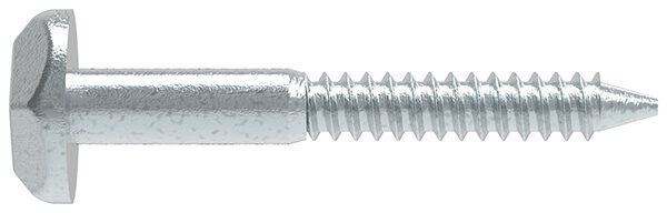 Sicherheitsschraube 7x50mm, Stahl verzinkt - blau passiviert, Holzschraubengewinde ähnlich DIN 571, Zierkopf mit Antrieb AW 40 und Verschlussstopfen