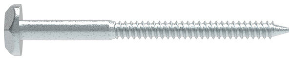 Sicherheitsschraube 7x85mm, Stahl verzinkt - blau passiviert, Holzschraubengewinde ähnlich DIN 571, Zierkopf mit Antrieb AW 40 und Verschlussstopfen