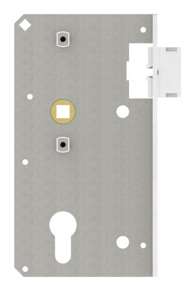Schloss verzinkt ohne Schlosskasten, 44mm, passend zu 59104-240/ST, Riegel und Falle aus Edelstahl, geschliffen